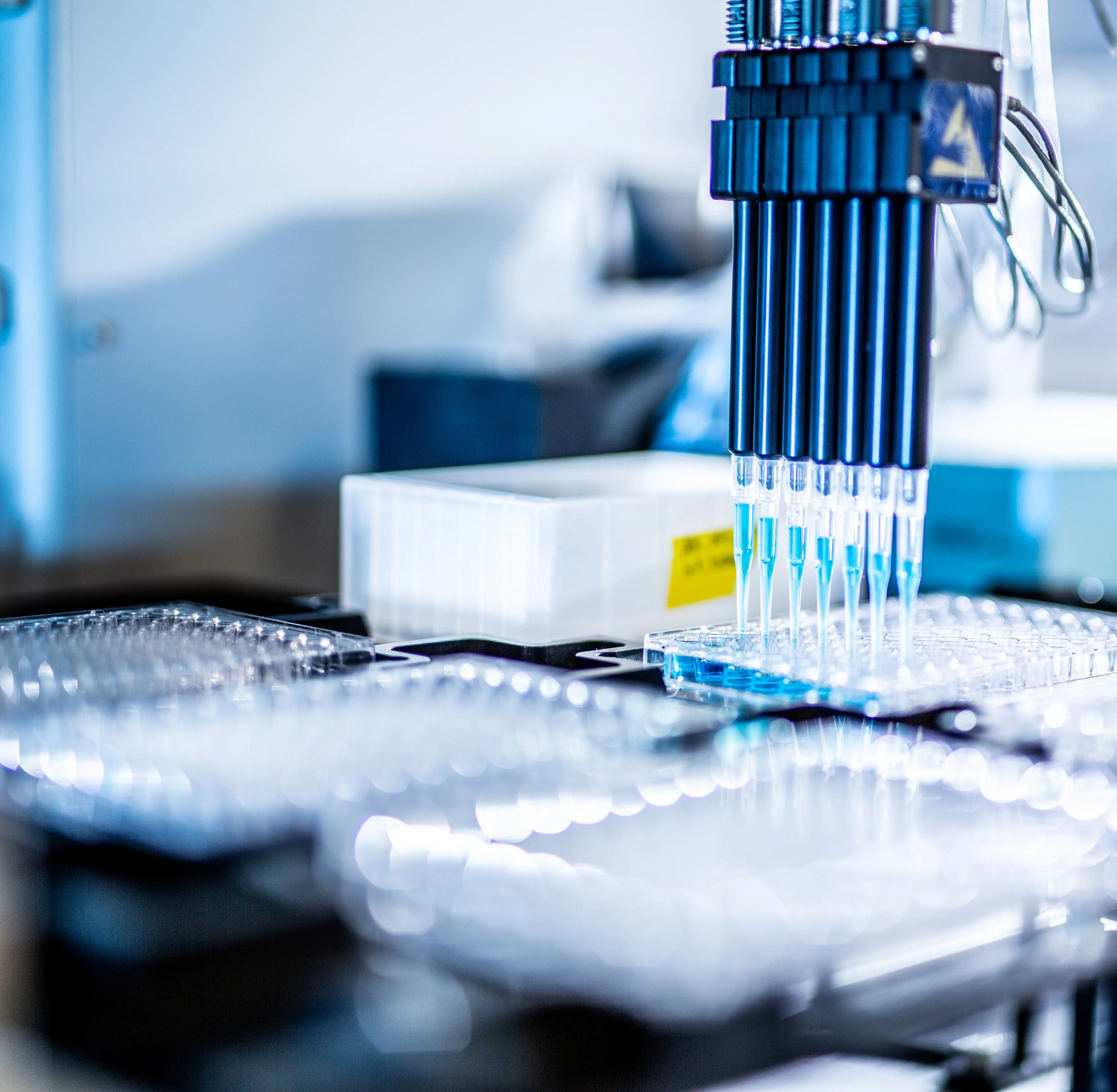 Biomek automated liquid handler in laboratory